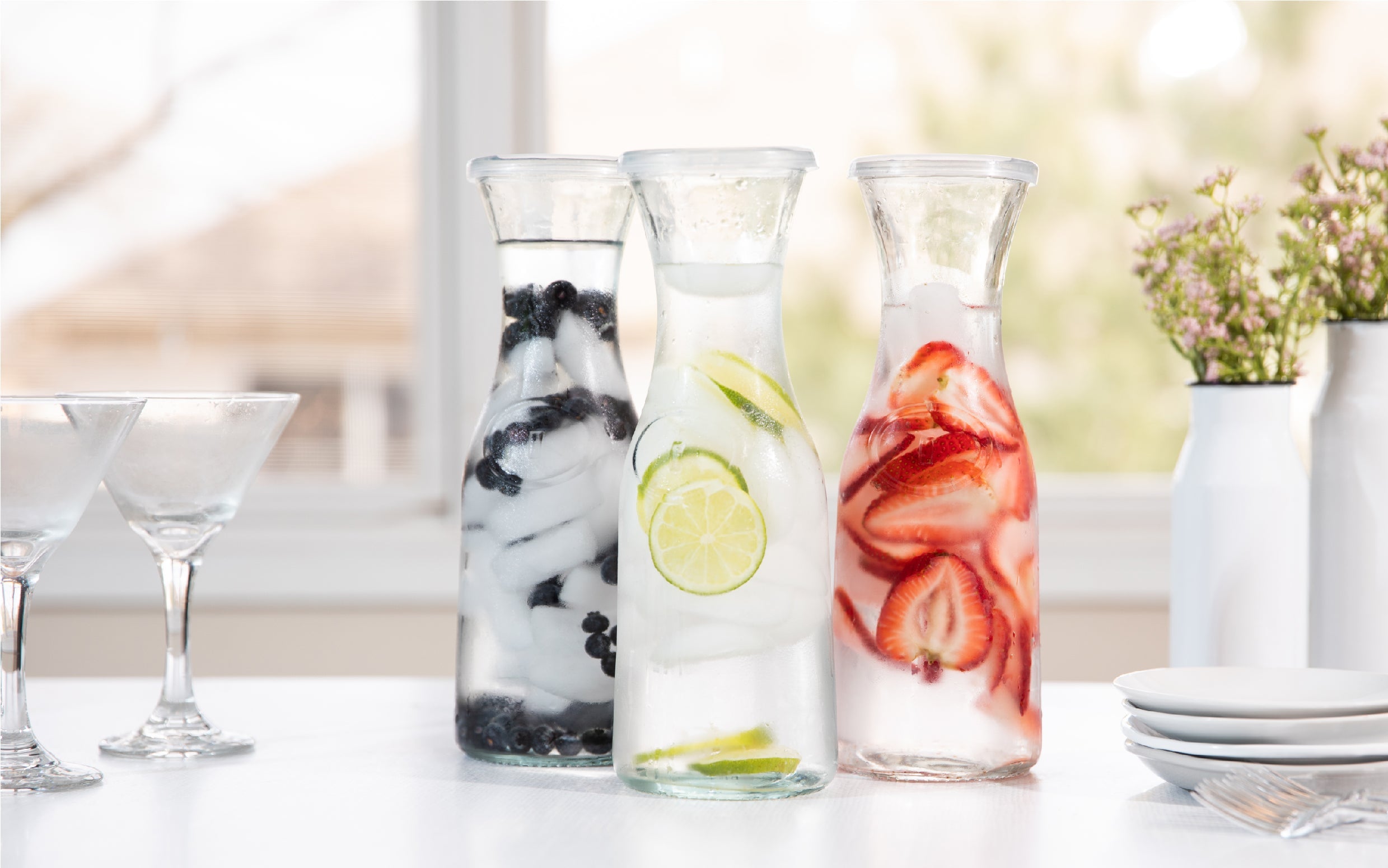 Glass Carafes with Lids