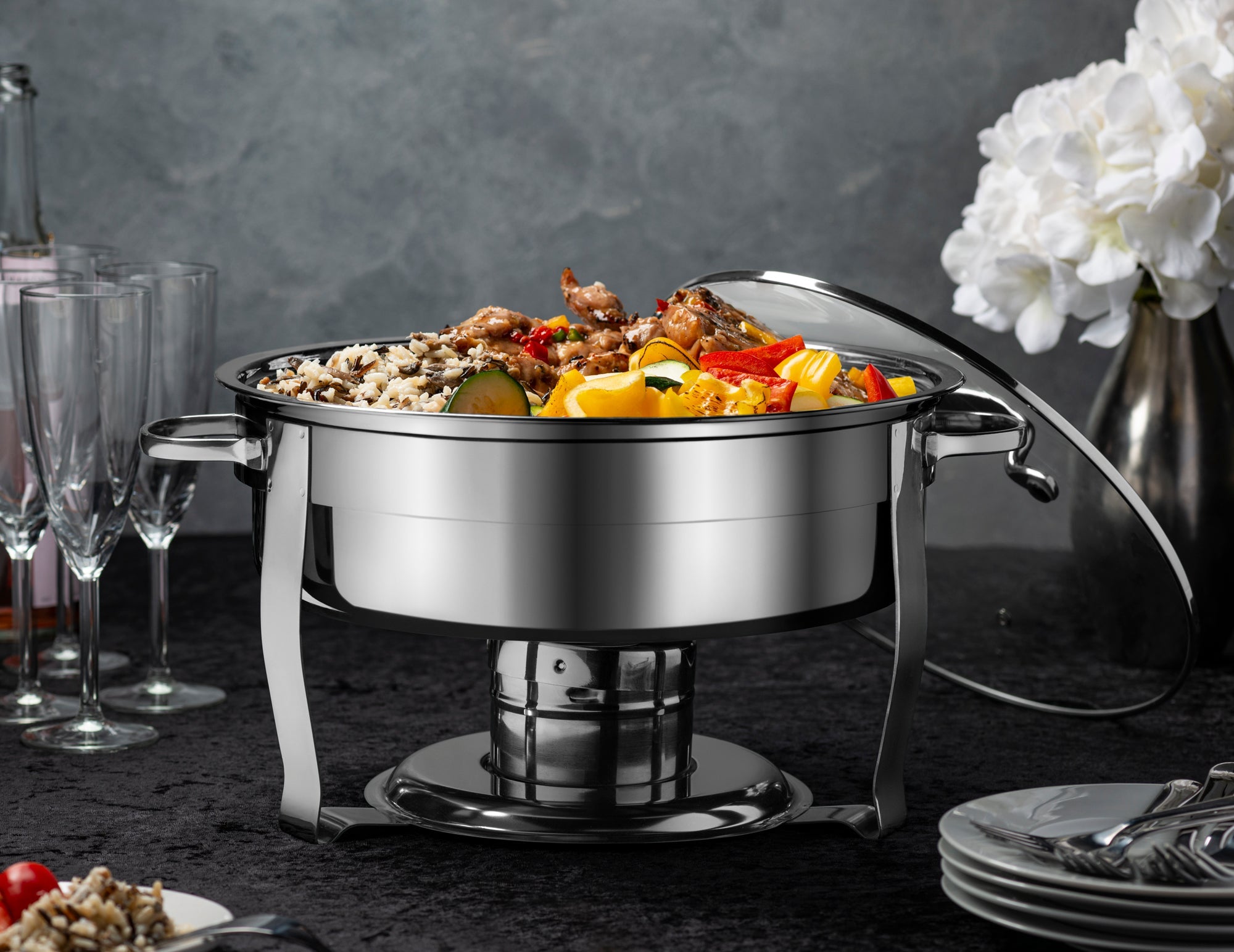 Stainless Steel Chafing Dish, 4.5 Qt