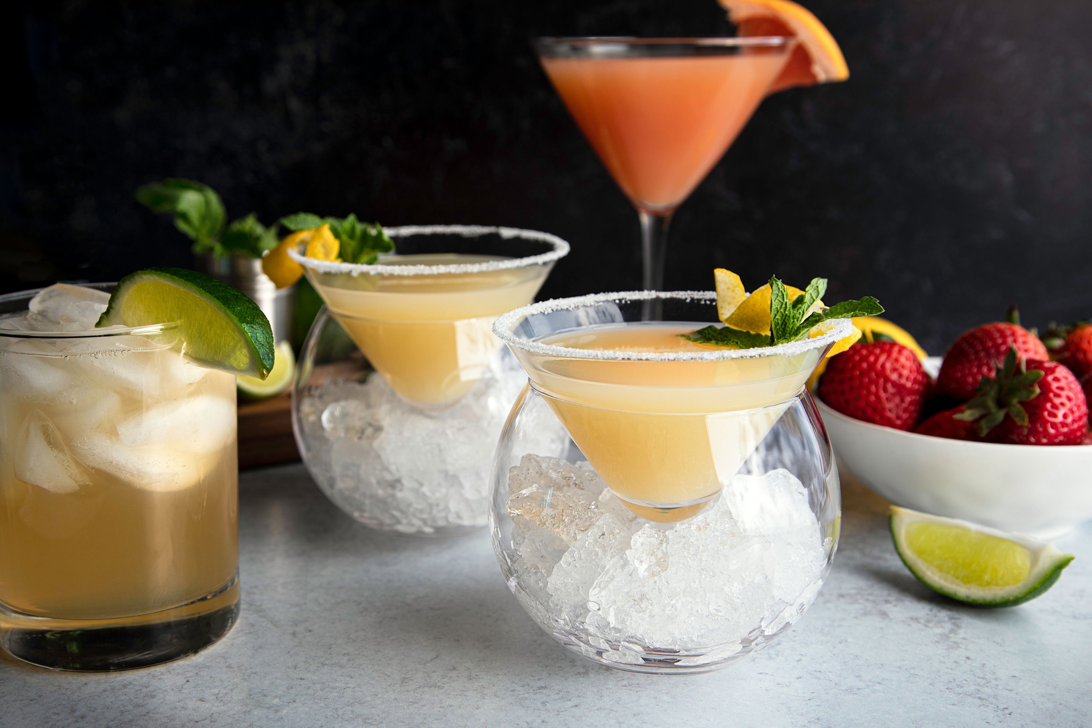 Caviar Chiller Dish and Cocktail Glass