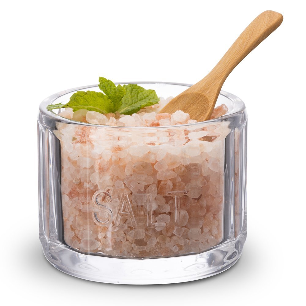 Round Glass Salt Cellar with Lid