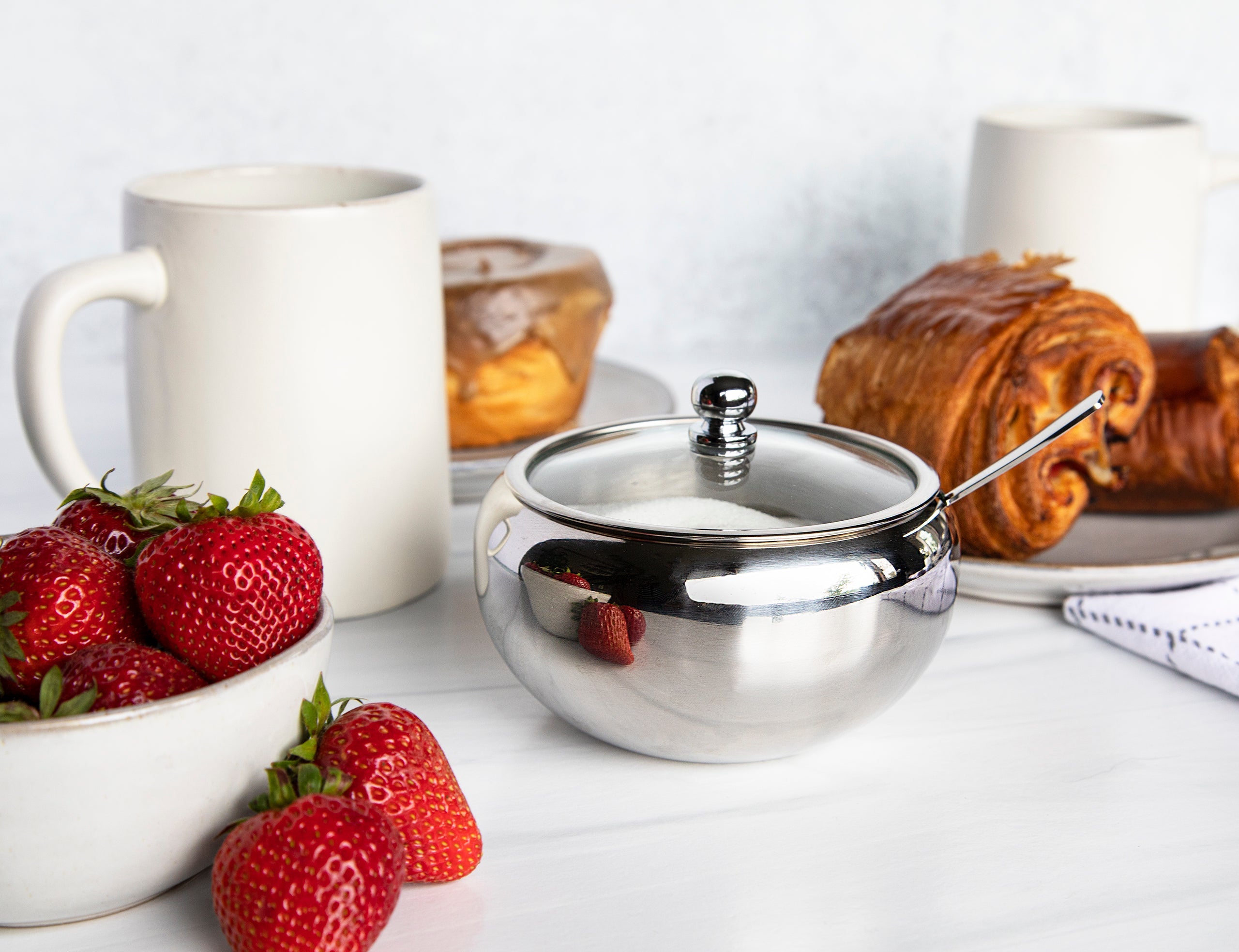 Large Stainless Steel Sugar Bowl, 16 oz