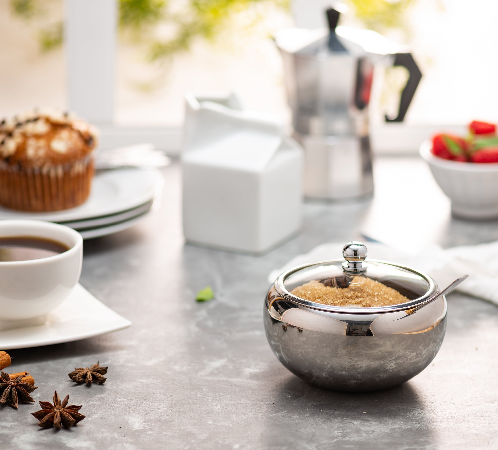 Large Stainless Steel Sugar Bowl, 16 oz