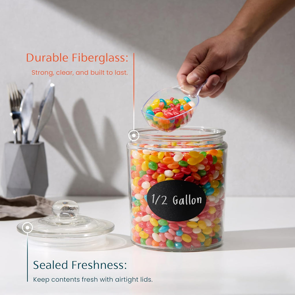 Glass Storage Containers with Airtight Lids, Set of 2