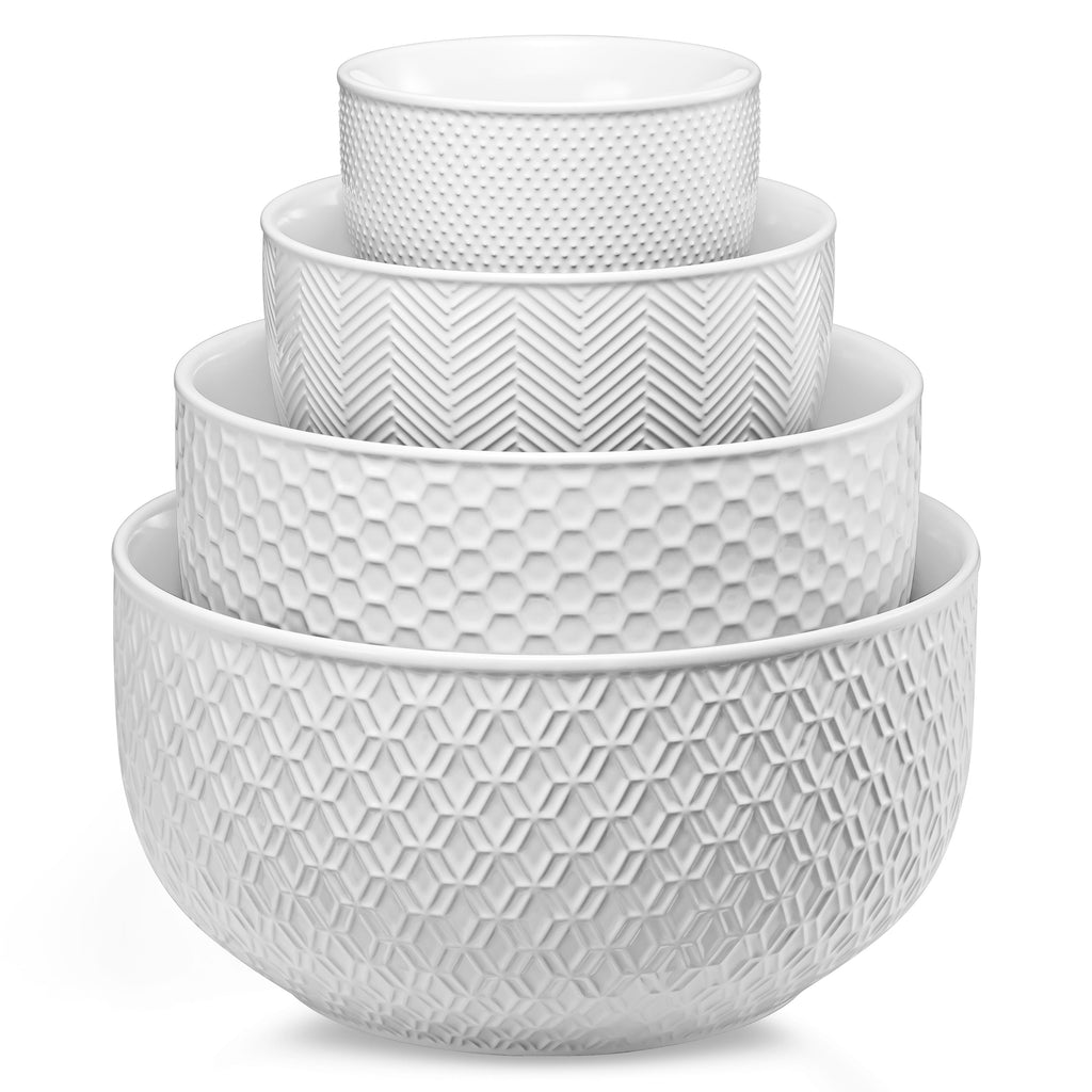 Nesting Bowls, 20/44/98/145 oz, Set of 4, Cream/Copper