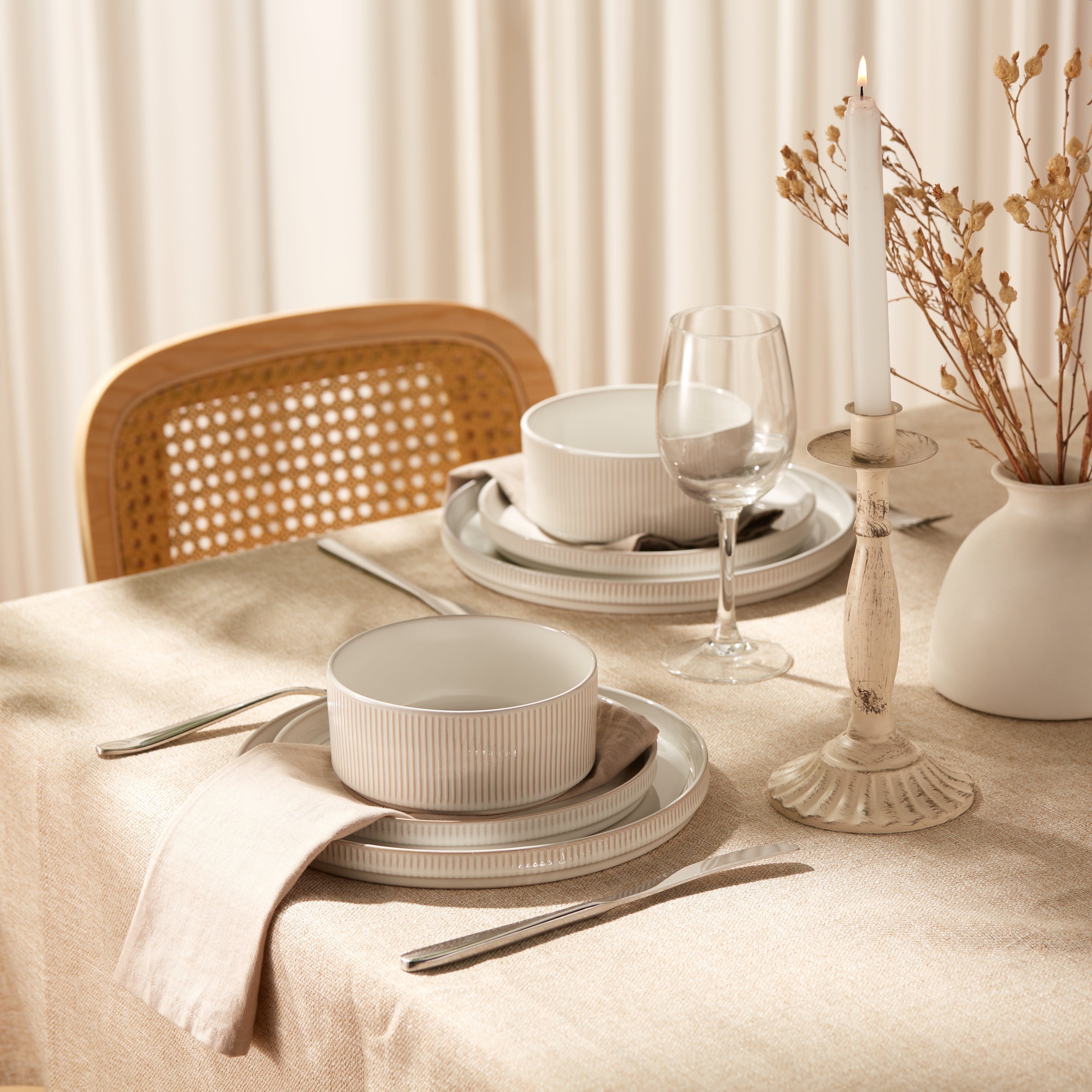 Ceramic Dinnerware Set, 12 Piece, Service for 4