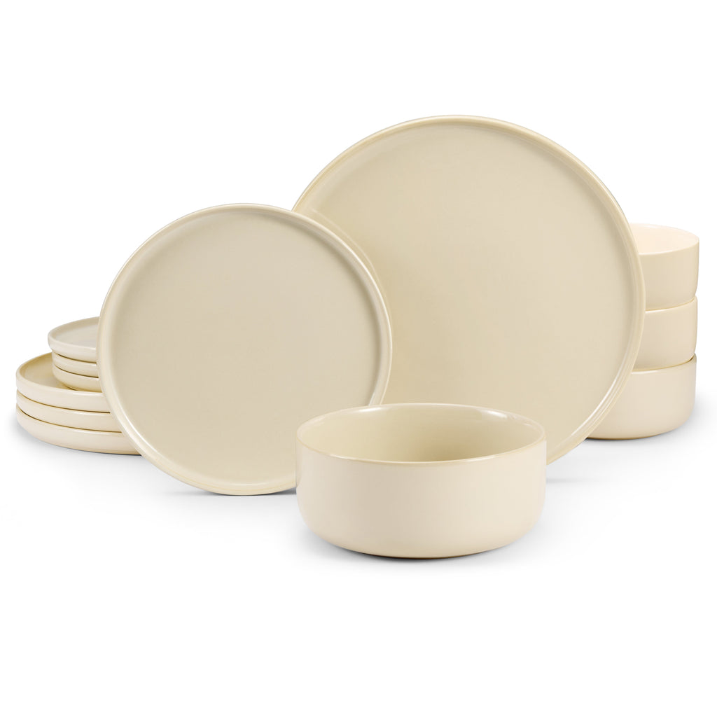 Ceramic Dinnerware Set, 12 Piece, Service for 4, Stoneware