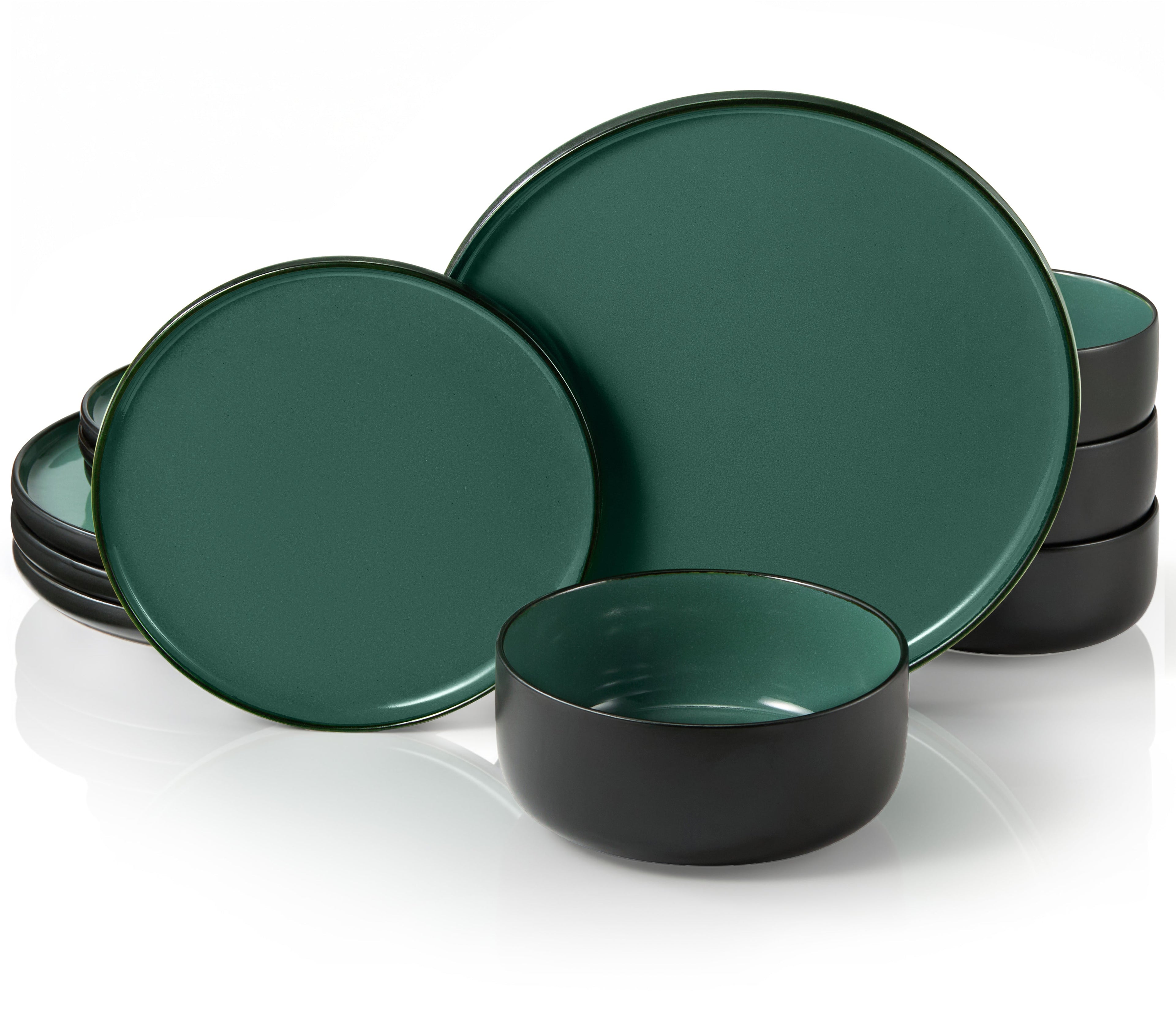 Ceramic Dinnerware Set, 12 Piece, Service for 4, Stoneware