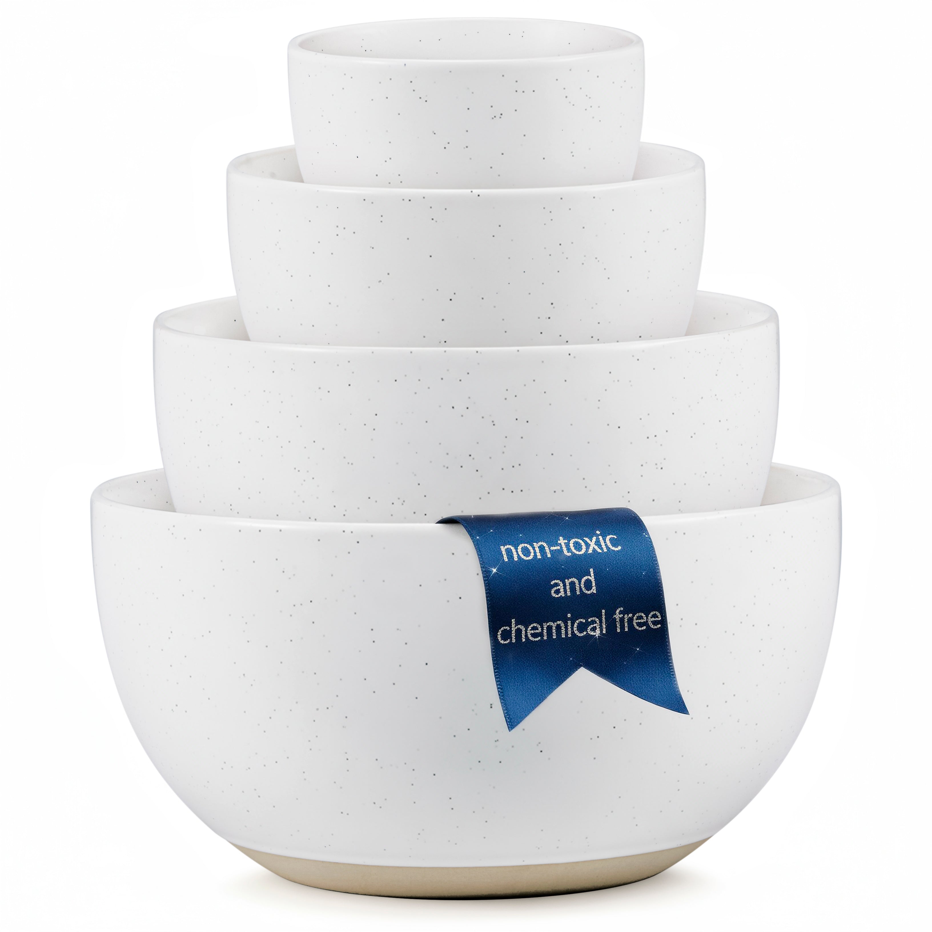 Ceramic Nesting Bowls, 18/40/90/140 oz, Set of 4