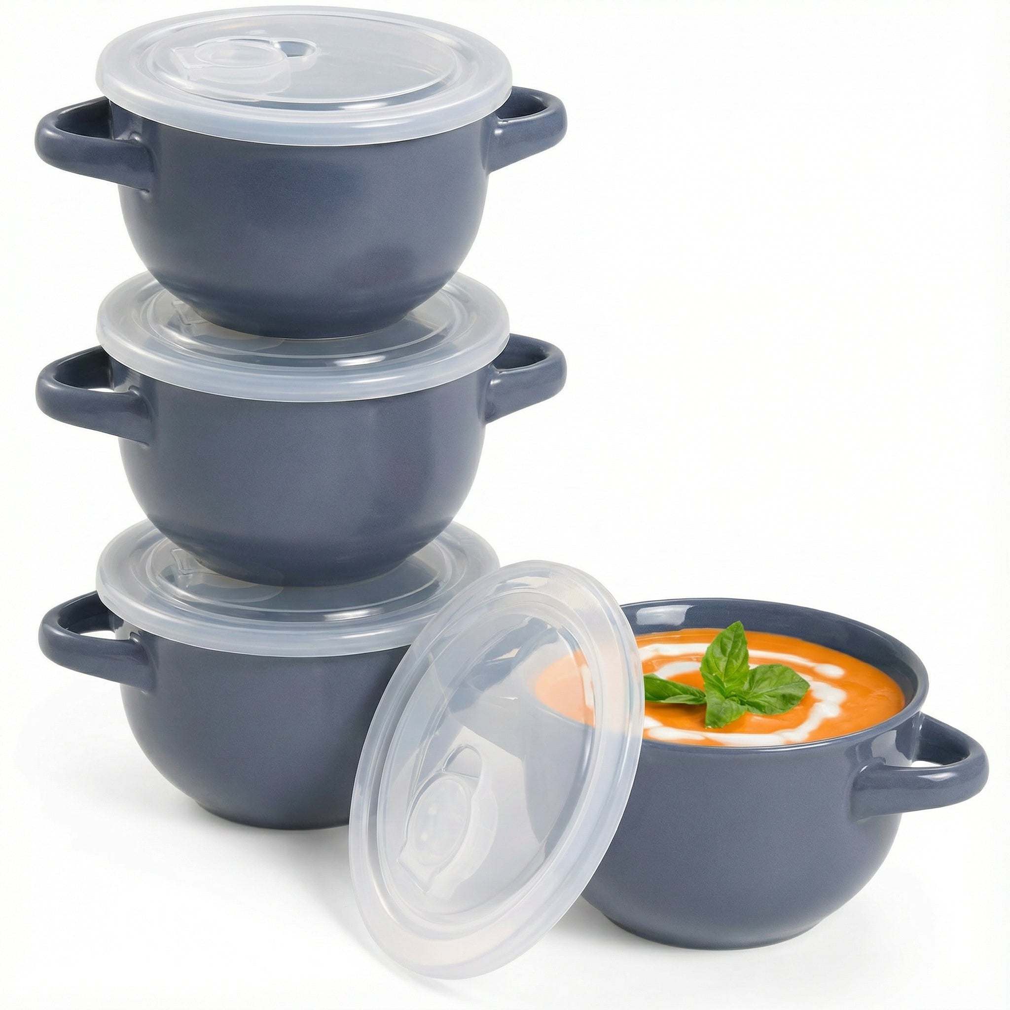 Ceramic Soup Bowls, 18 oz, Set of 4