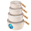 Embossed Nesting Bowls with Lids, Set of 4
