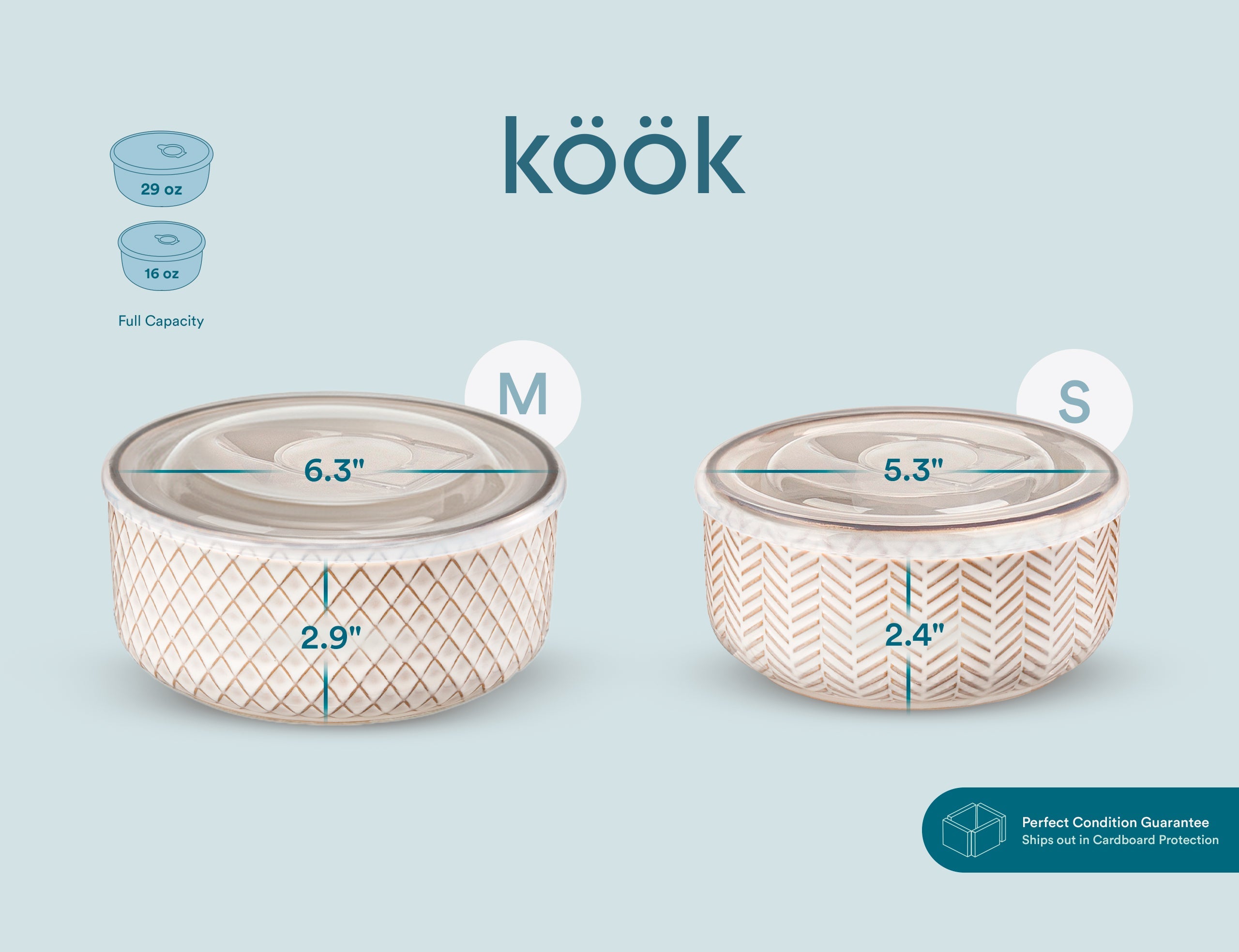 Embossed Nesting Bowls with Lids, Set of 4