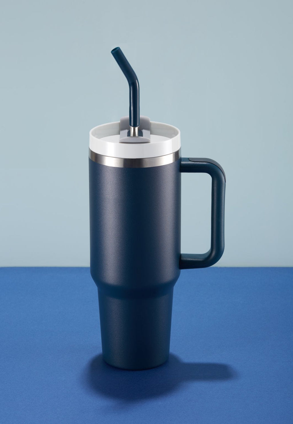 Stainless Steel Tumbler, with Straw and Handle, 40 oz