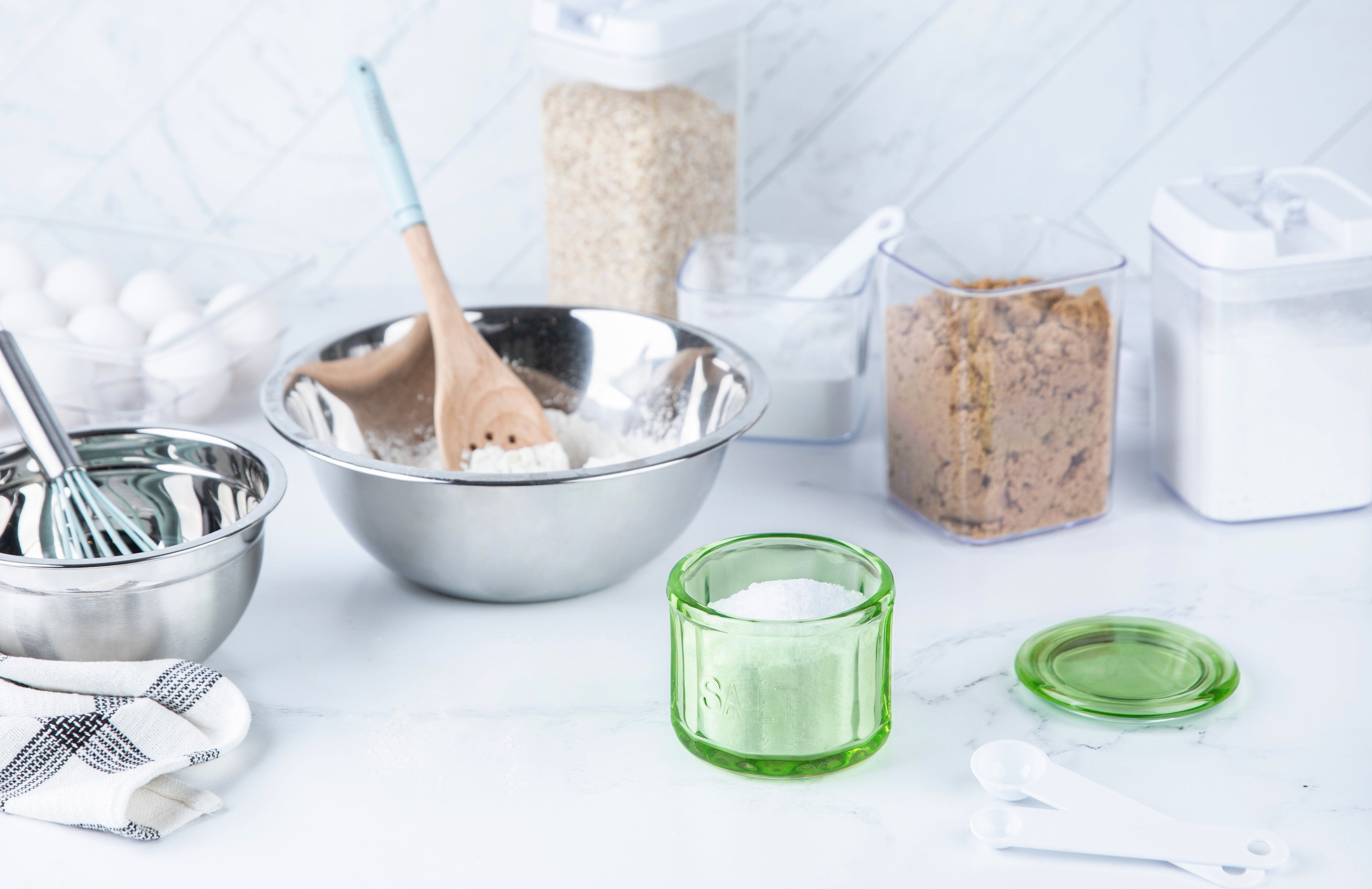 Round Glass Salt Cellar with Lid