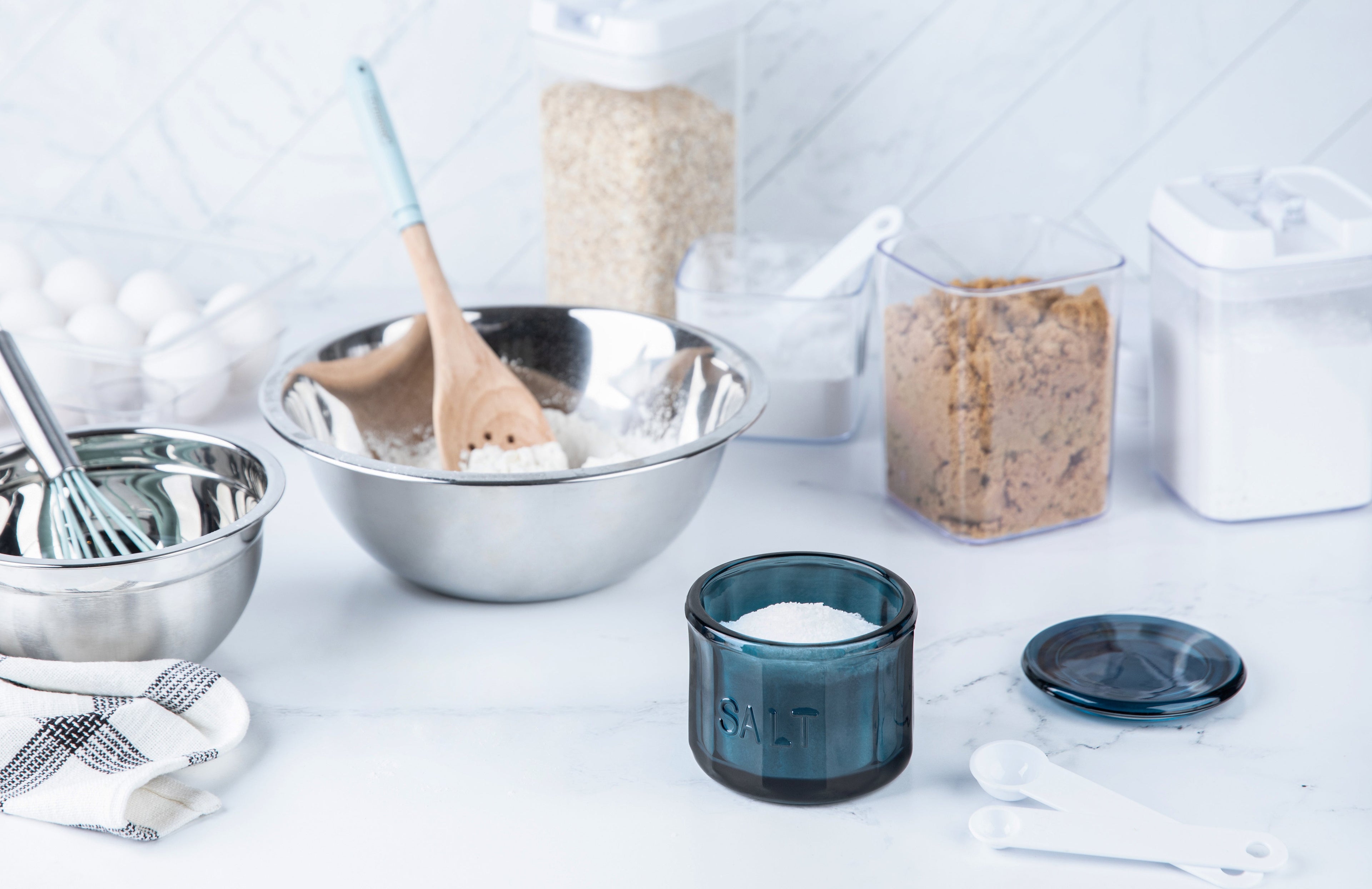 Round Glass Salt Cellar with Lid