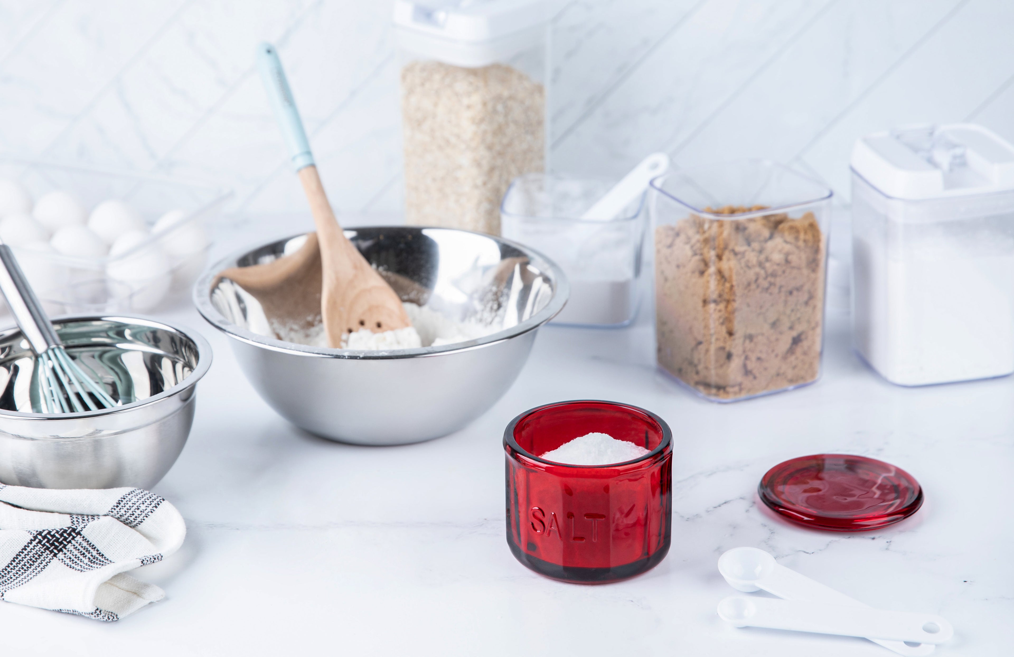 Round Glass Salt Cellar with Lid