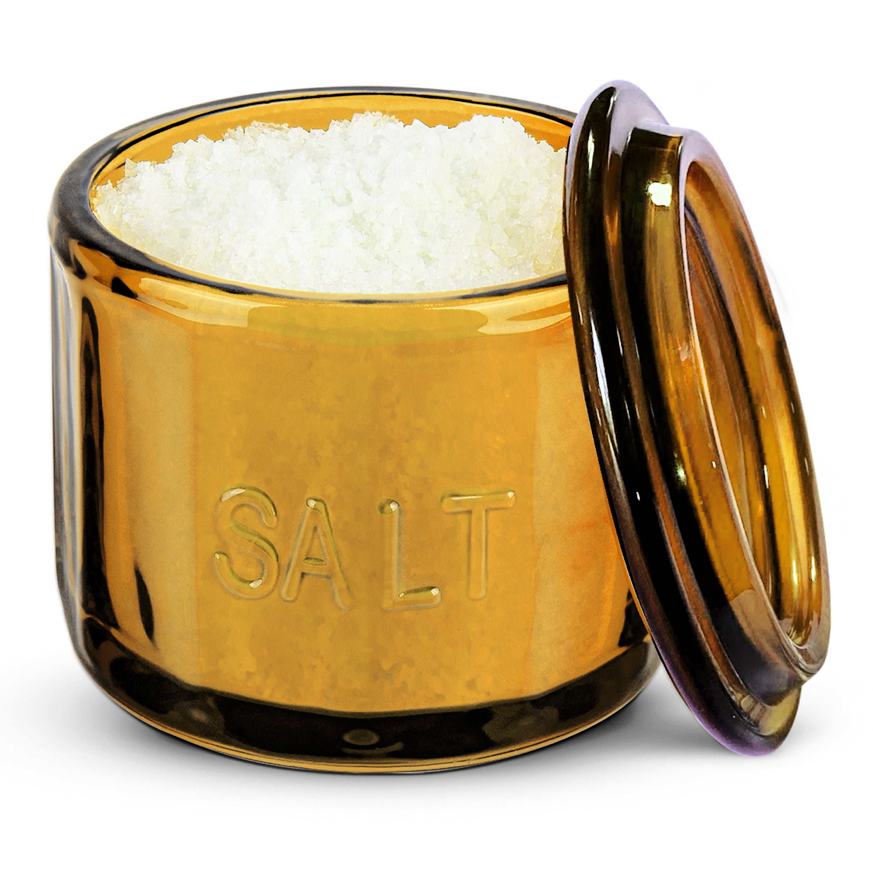 Round Glass Salt Cellar with Lid