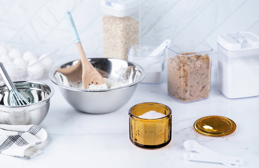Round Glass Salt Cellar with Lid