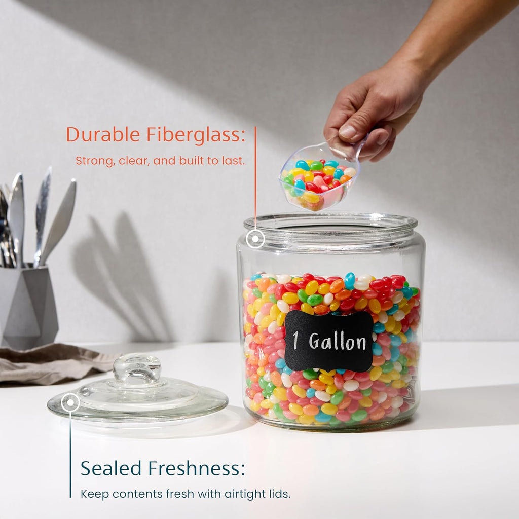 Glass Storage Containers with Airtight Lids, Set of 2