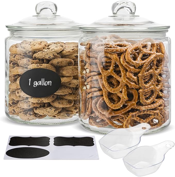 Glass Storage Containers with Airtight Lids, Set of 2