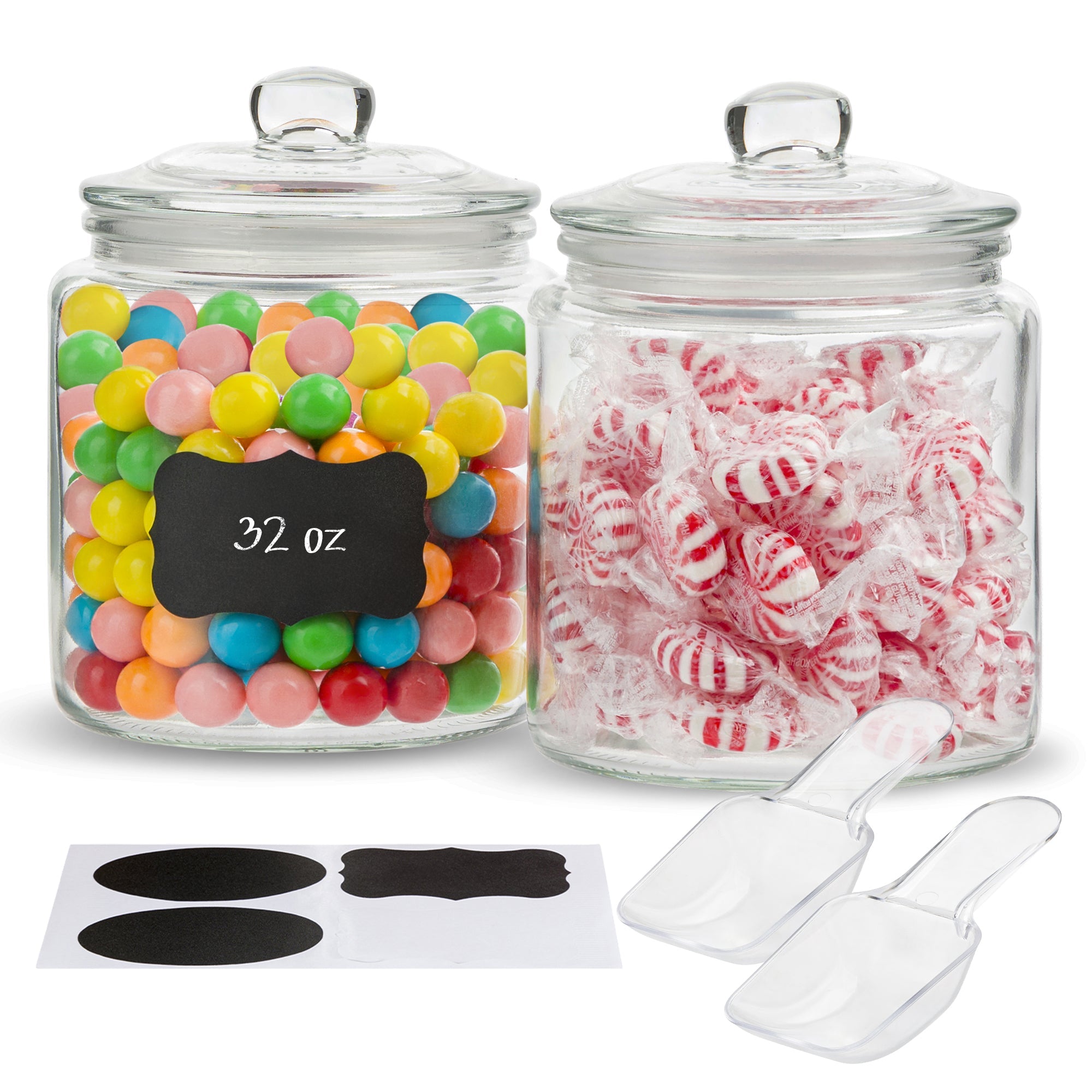 Glass Storage Containers with Airtight Lids, Set of 2