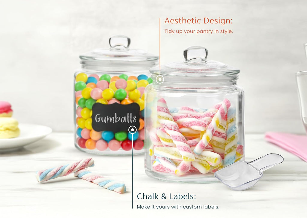 Glass Storage Containers with Airtight Lids, Set of 2