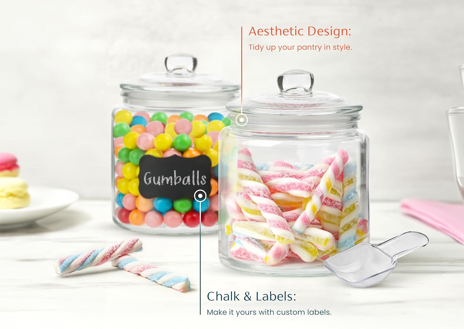 Glass Storage Containers with Airtight Lids, Set of 2