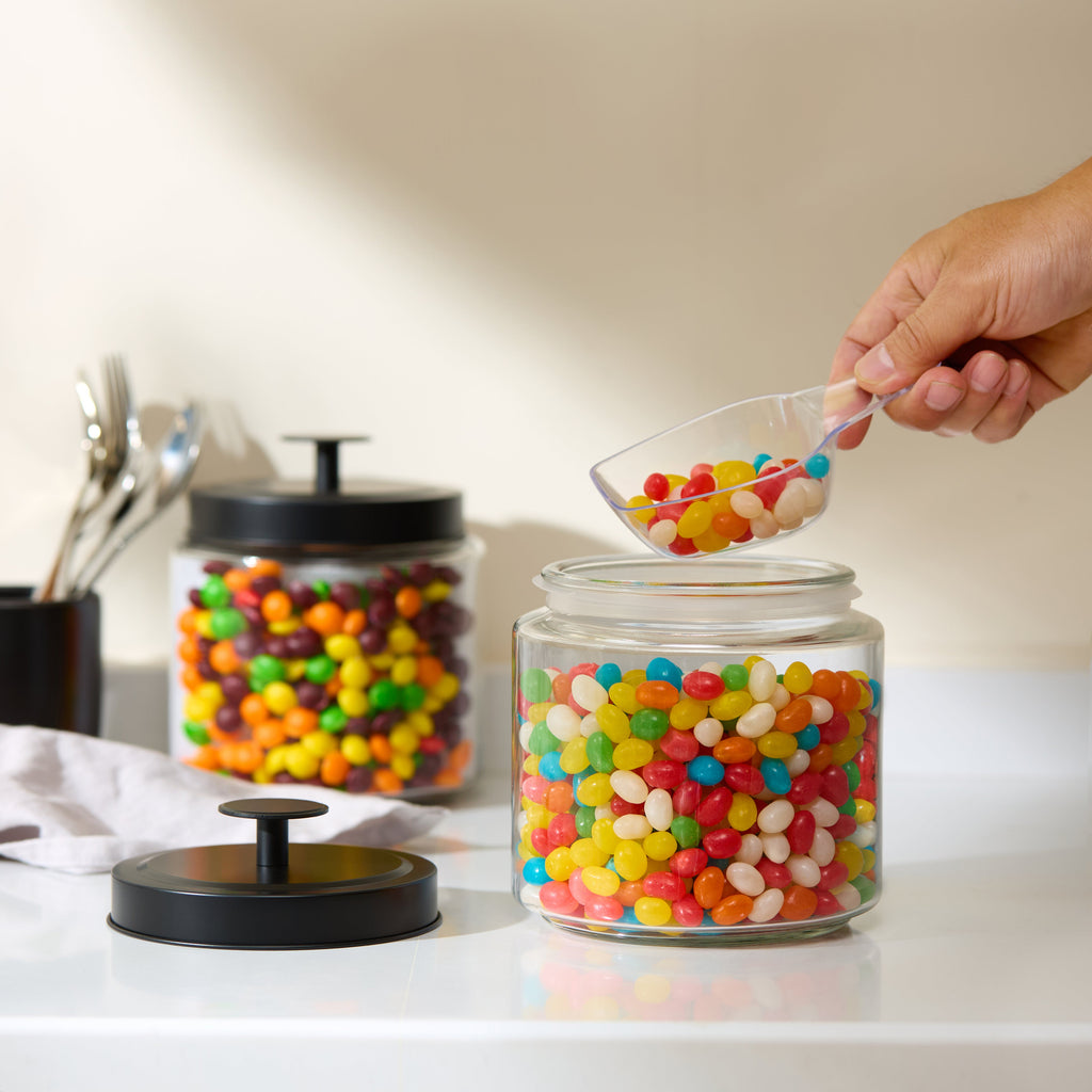 Glass Kitchen Canisters, Set of 2
