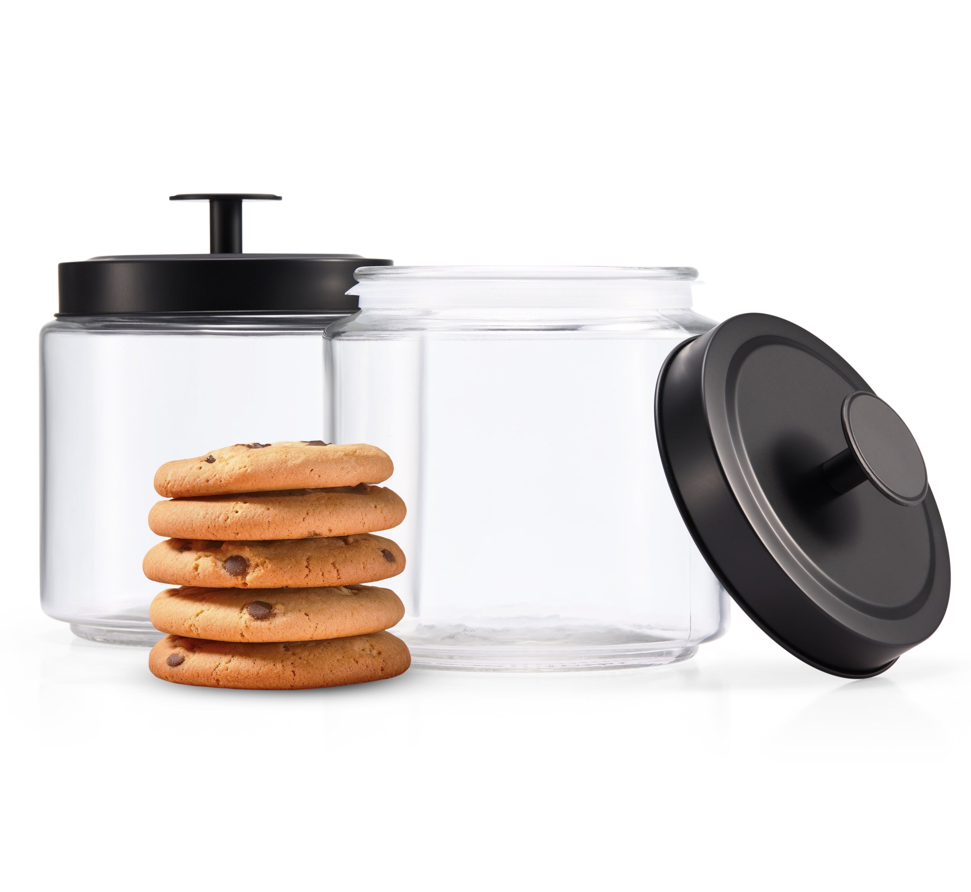 Glass Kitchen Canisters, Set of 2
