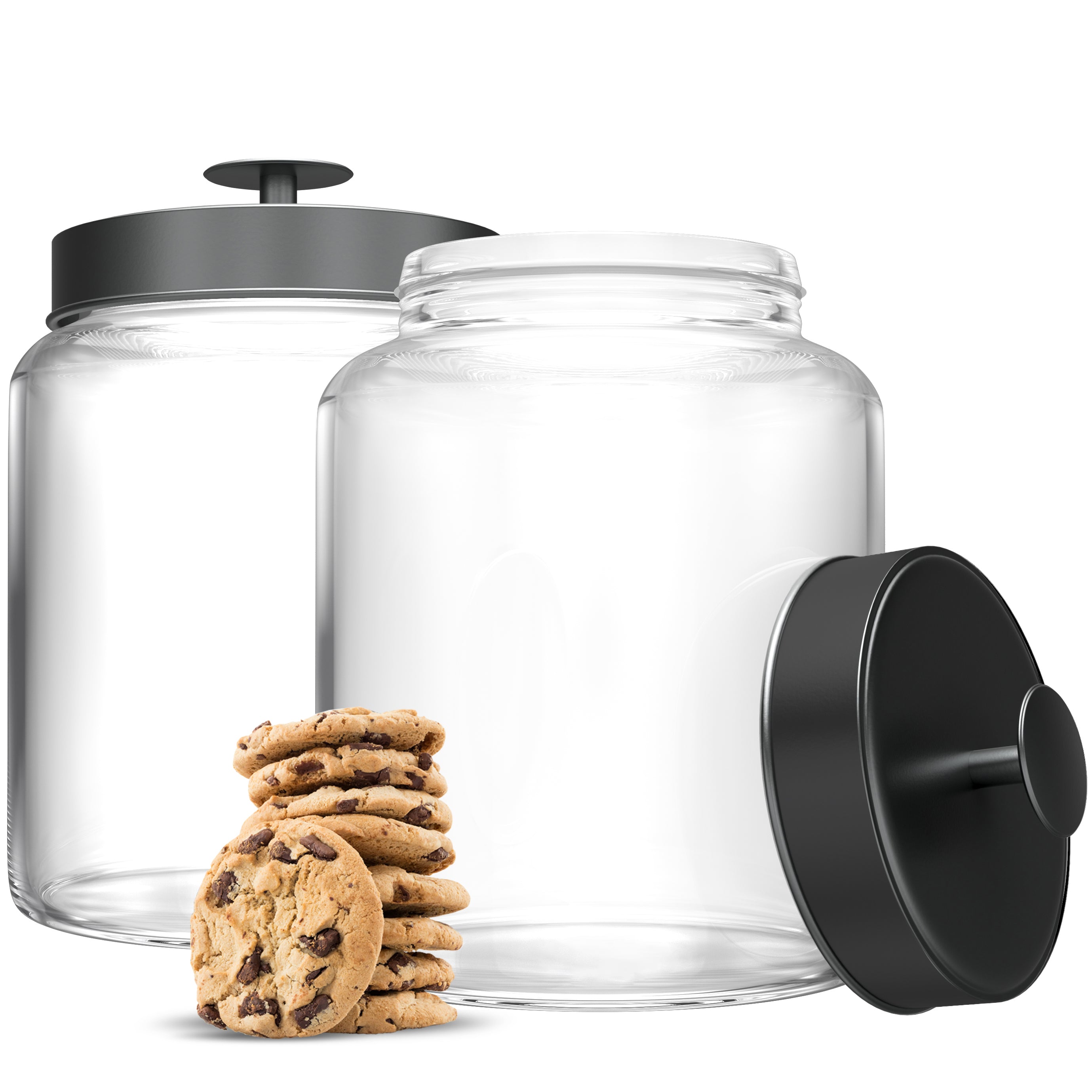 Glass Storage Canisters, 2.8 Liter, Set of 2