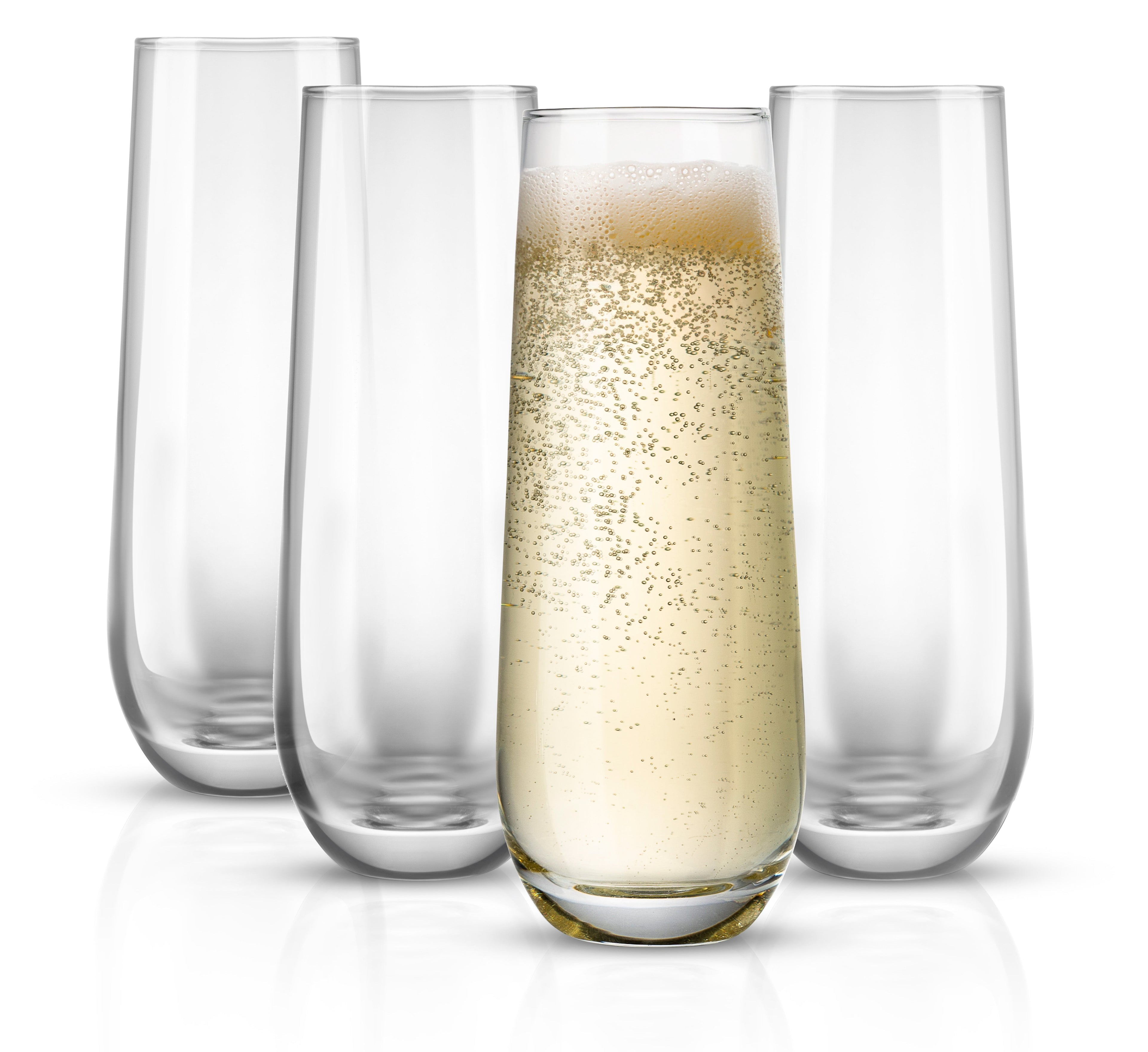 Stemless Champagne Flutes, 9.4 oz, Set of 4