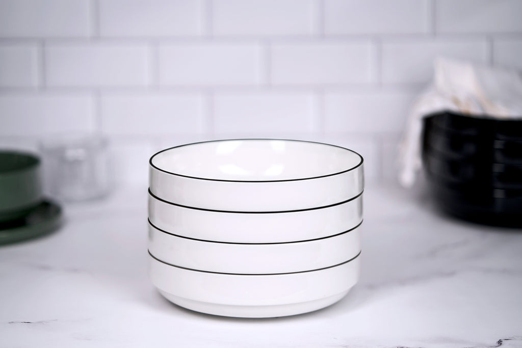 Ceramic Pasta Bowls, 47 oz, Set of 4