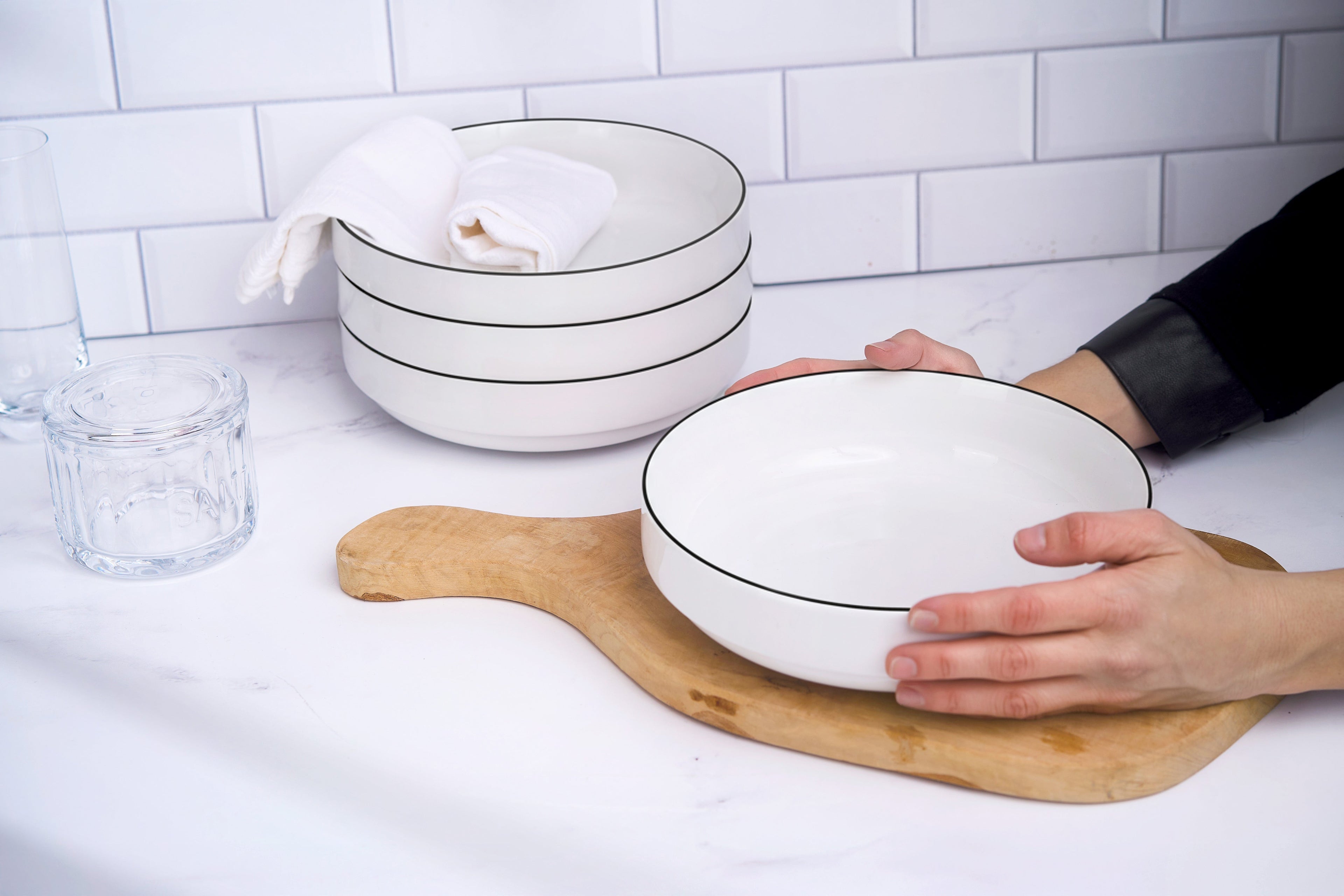 Ceramic Pasta Bowls, 47 oz, Set of 4