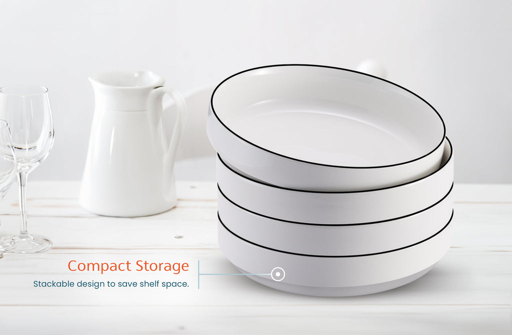 Ceramic Pasta Bowls, 47 oz, Set of 4