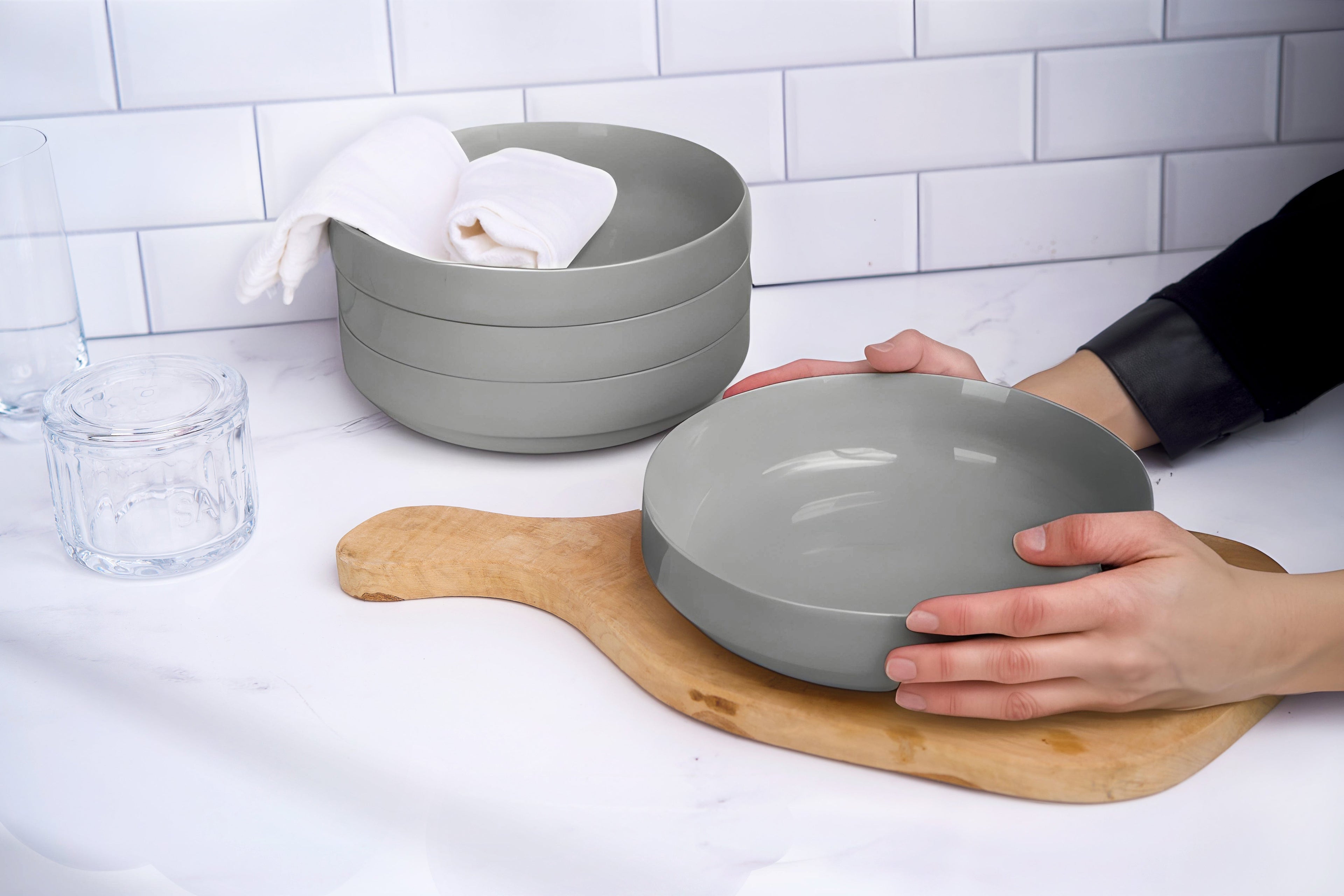 Ceramic Pasta Bowls, 47 oz, Set of 4