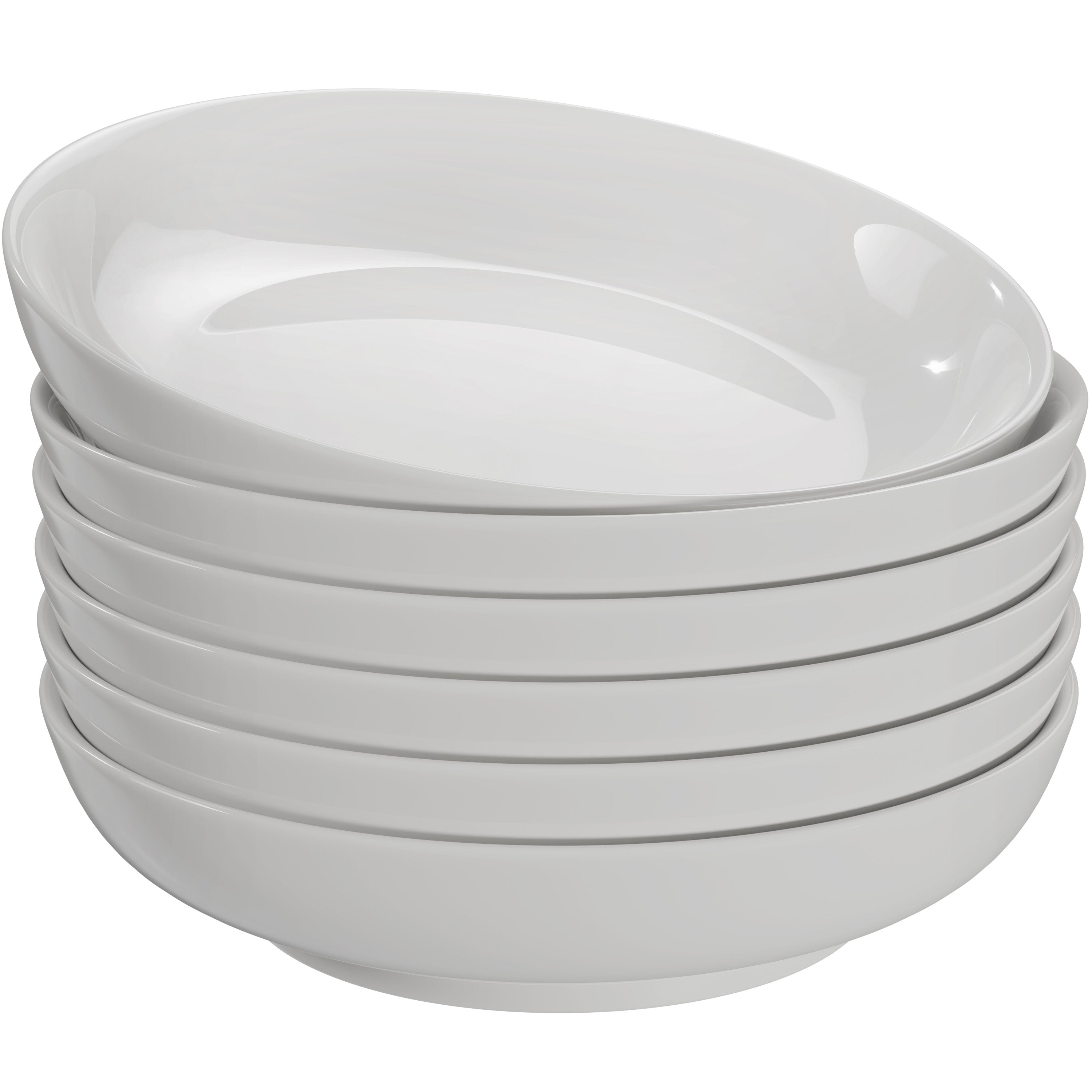 Ceramic Pasta Bowls, Black, 32 oz, Set of 6