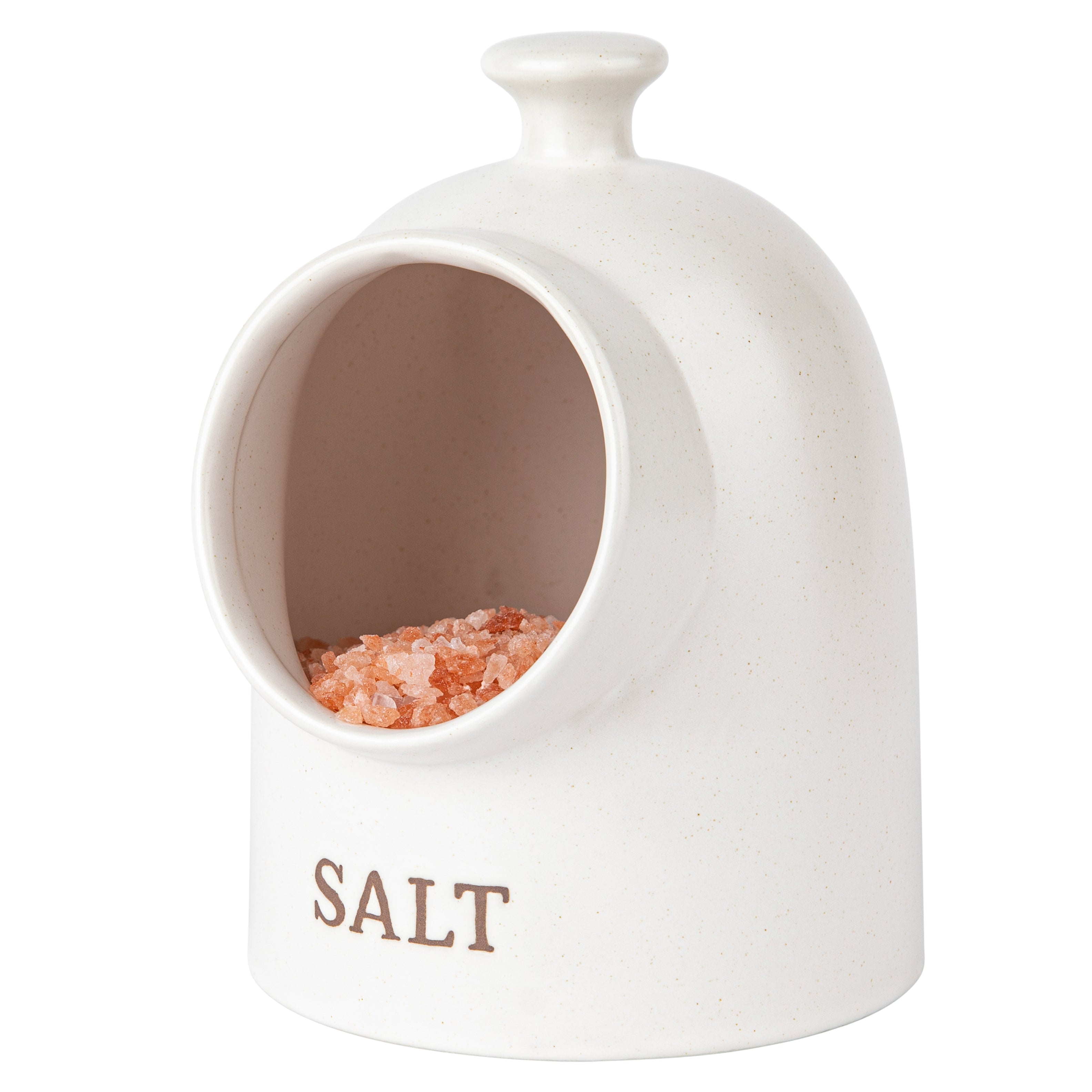 Ceramic Salt Pig, 15 oz, Speckled Oatmeal