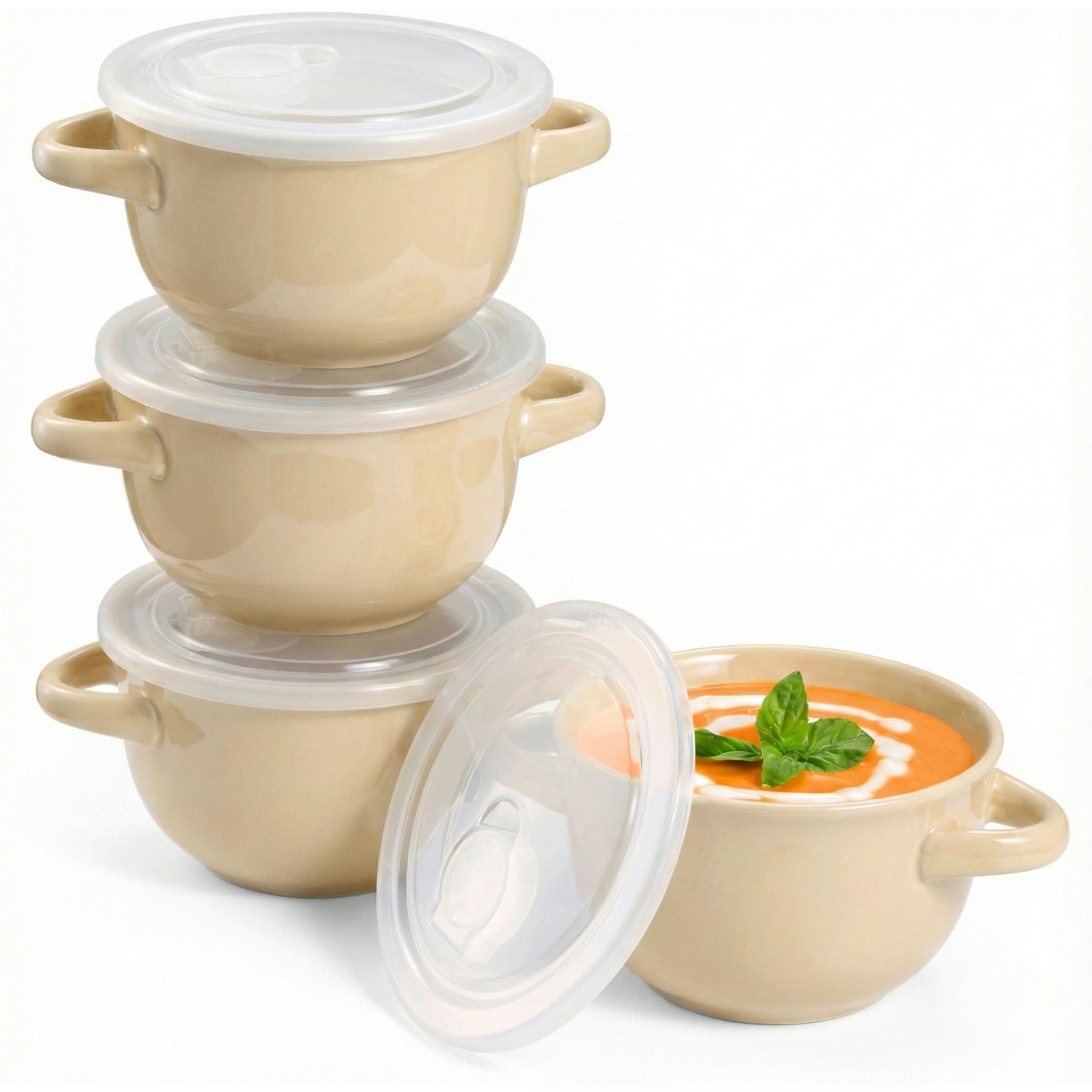 Ceramic Soup Bowls, 18 oz, Set of 4