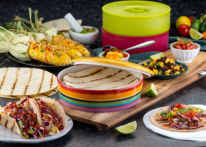 Ceramic Tortilla Warmer, Multicolor