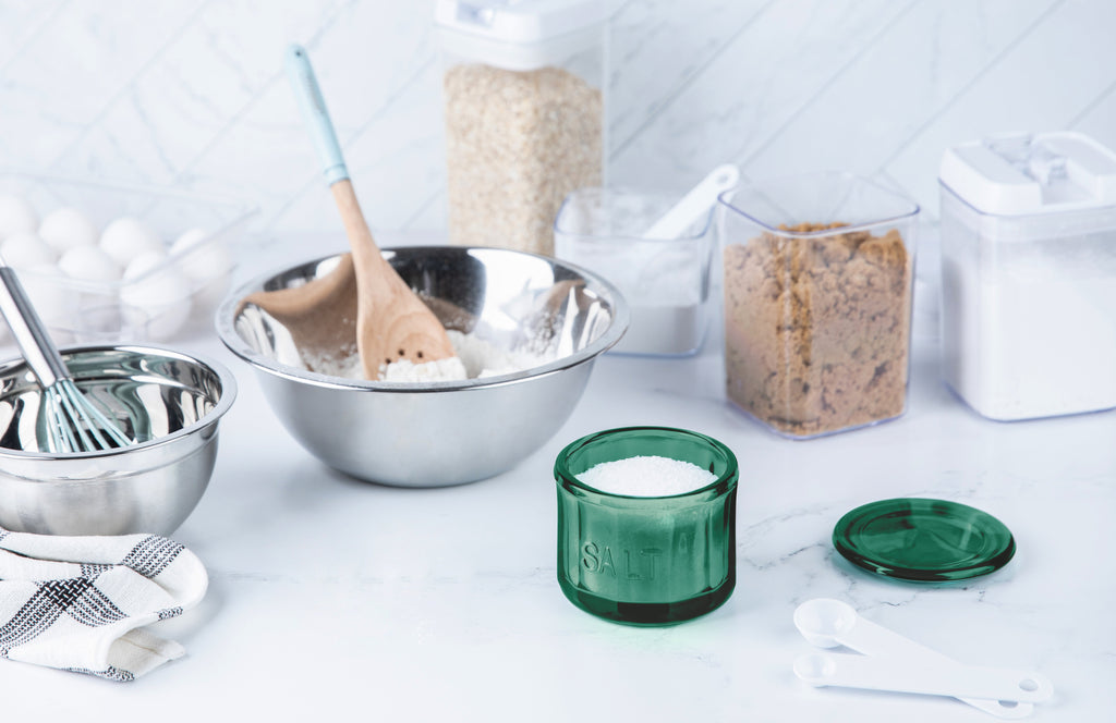 Round Glass Salt Cellar with Lid